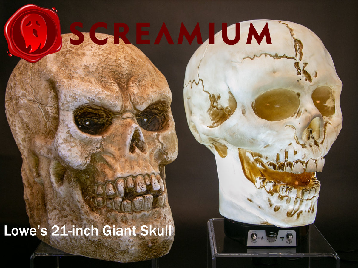 SCREAMIUM 20-Inch Animated Light-Up Skull Prop