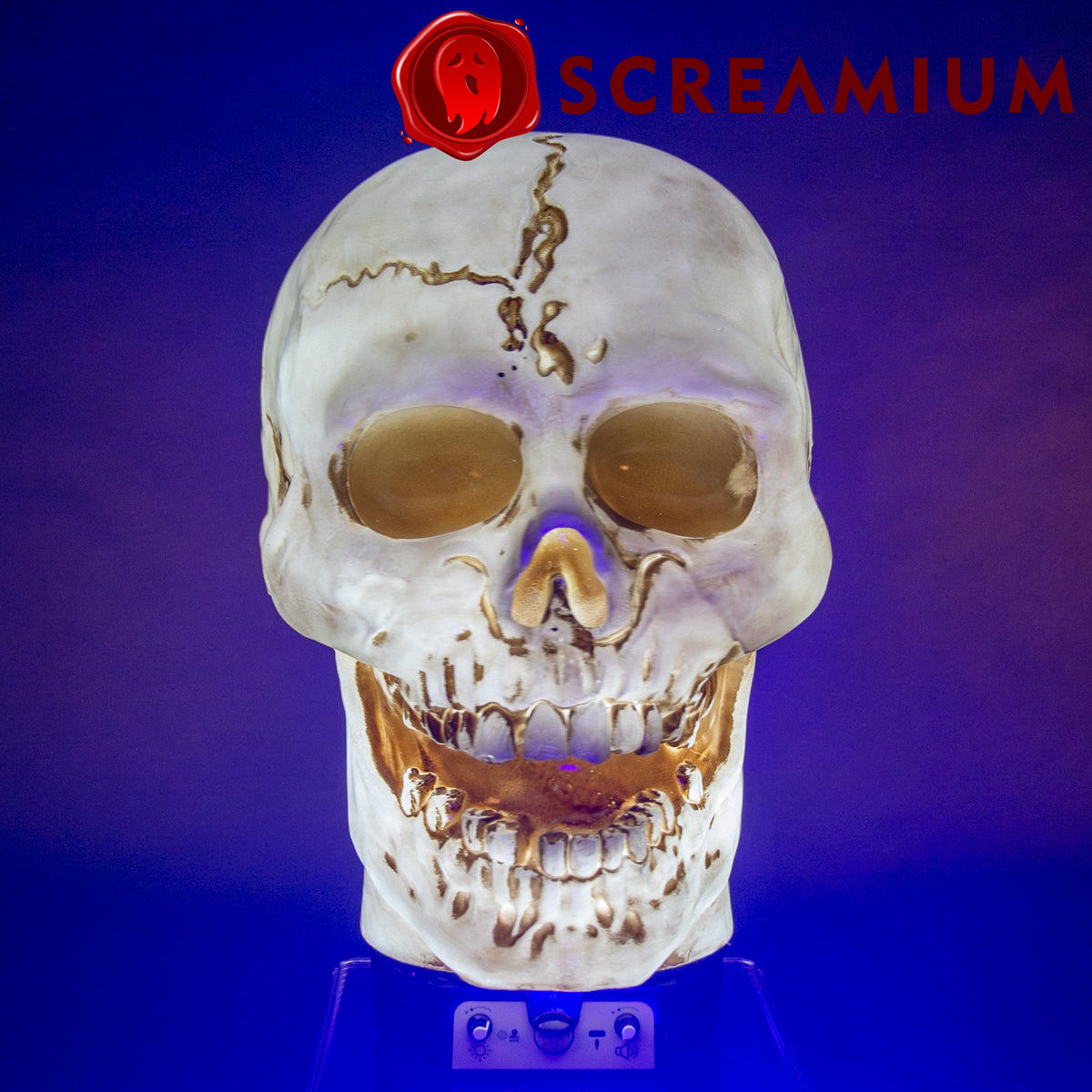 SCREAMIUM 20-Inch Animated Light-Up Skull Prop