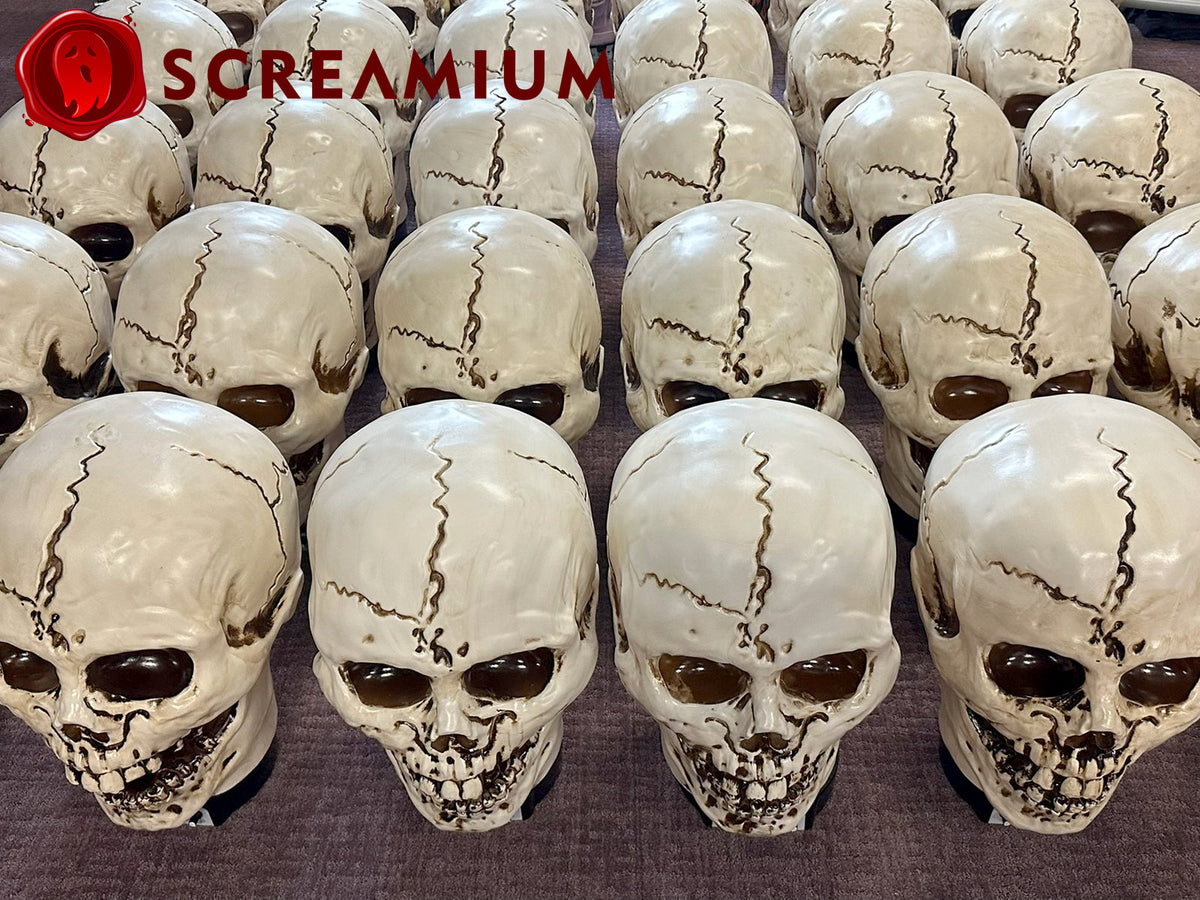 SCREAMIUM 20-Inch Animated Light-Up Skull Prop
