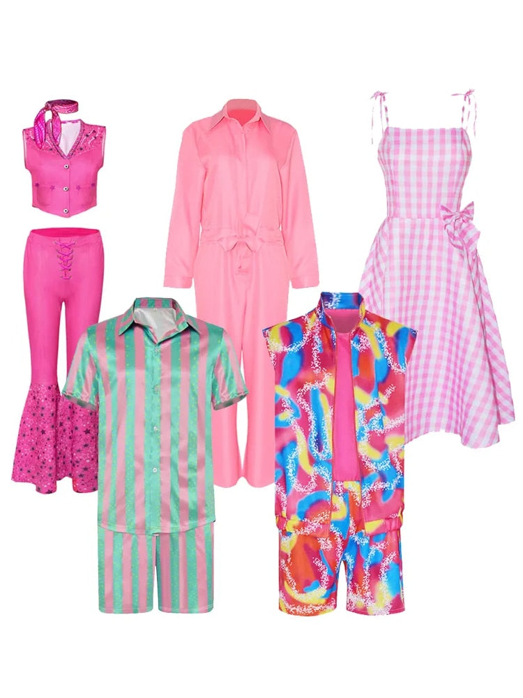 Margot Robbie Barbie Pink Cosplay Halloween Movie Uniform