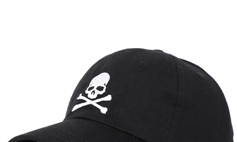 Skull Print Embroidery SunShade Baseball Cap