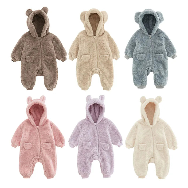 Newborn Baby Rompers Spring Autumn Warm Fleece Baby Costume