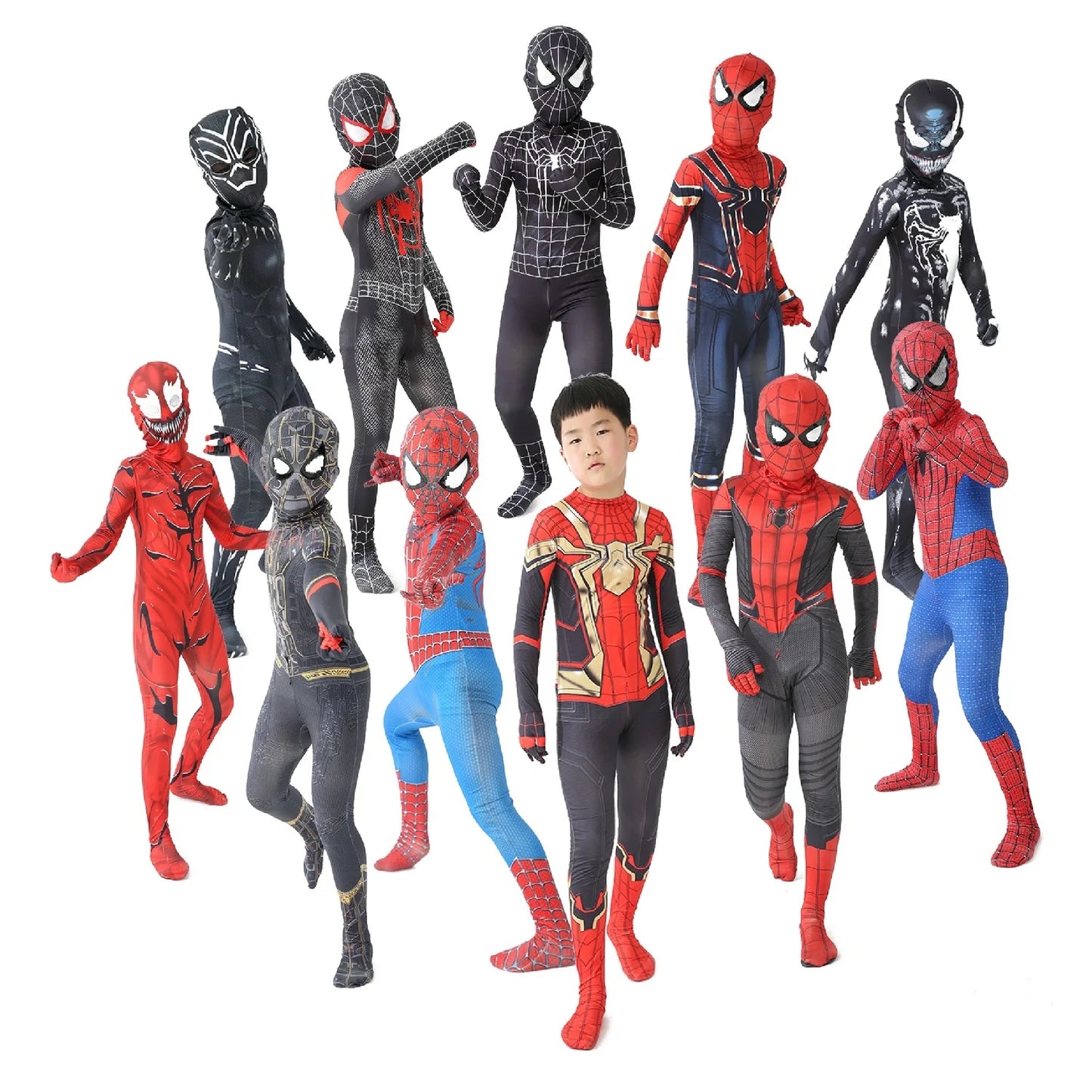 Kids Superhero Costume Set: Spiderman, Black Panther, Venom  - Style 2