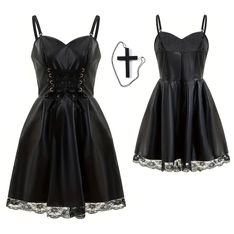 Misa Amane Dress with Lace Trim Gothic Costume