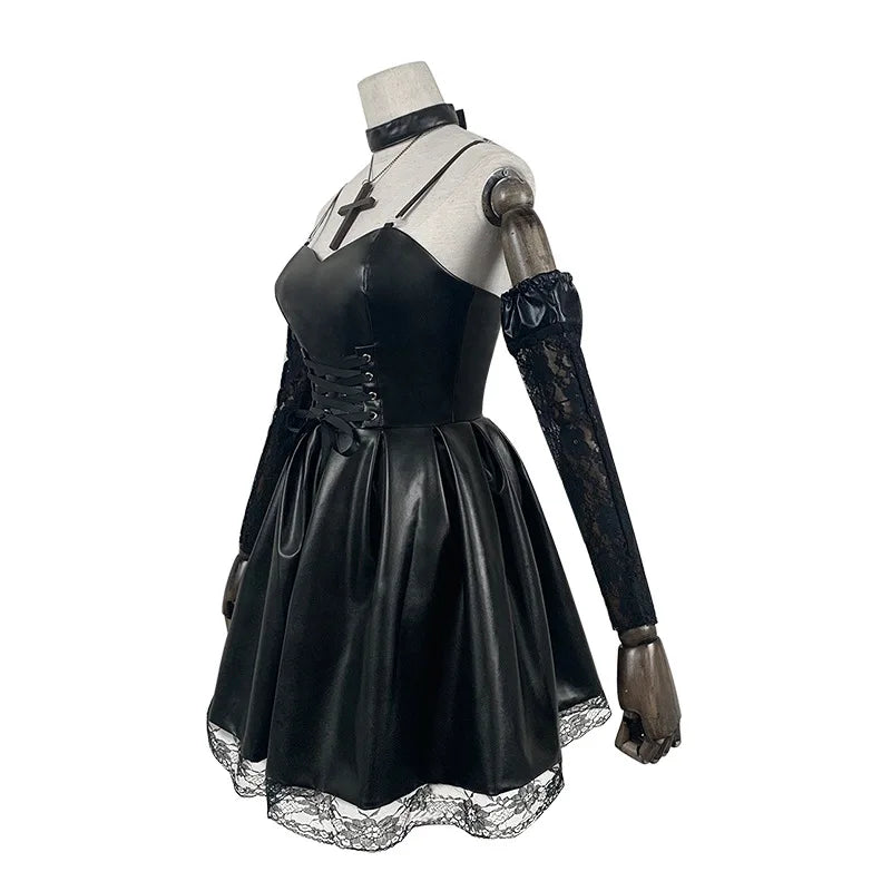 Misa Amane Dress with Lace Trim Gothic Costume