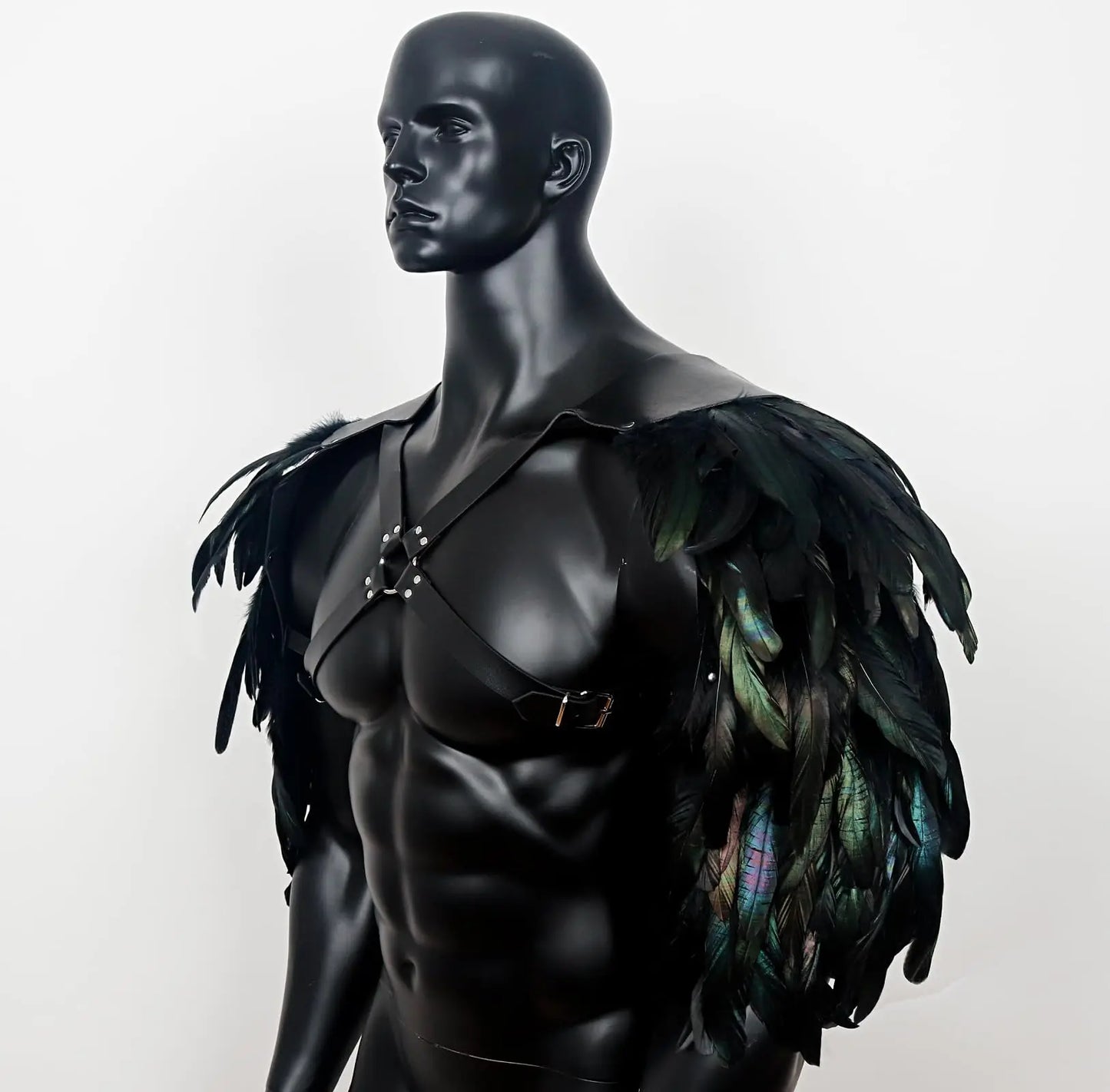 Feather Double Shoulder Guard Harness Costume