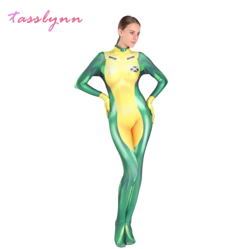 Rogue X-Men Cosplay Bodysuit for Adults & Kids