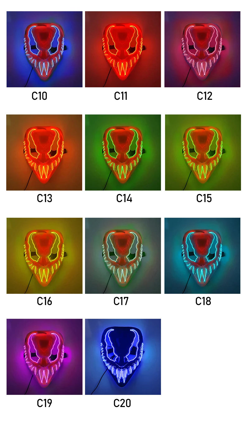 Masks Led Luminous Scream Venom Mask