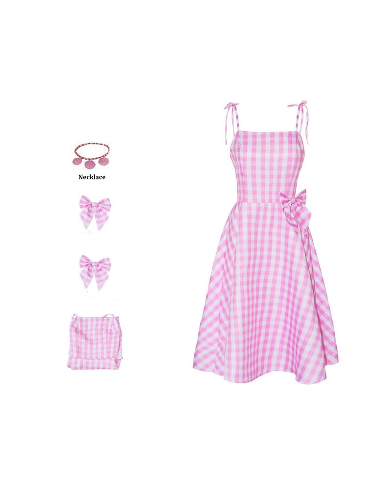Margot Robbie Barbie Pink Cosplay Halloween Movie Uniform