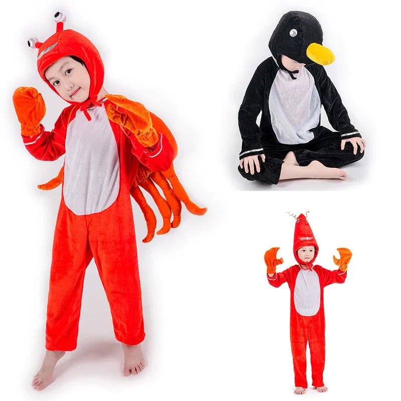 Kids Crab Dolphin Shrimp Pengium Costumes