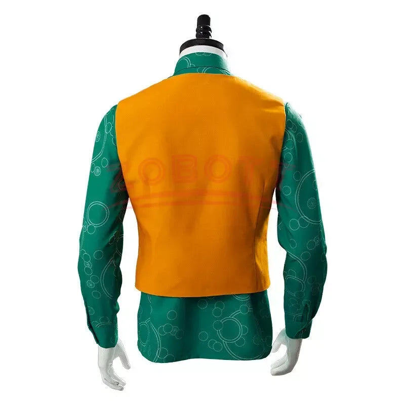 Joker Male Cosplay Costume Set with Mask & Wig