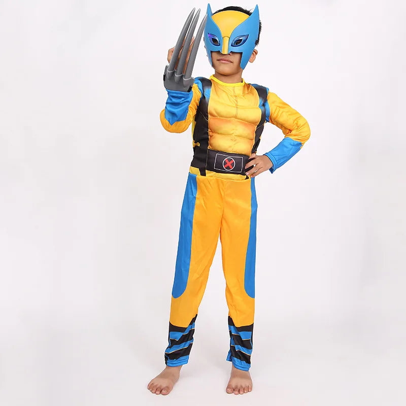 Wolverine Kids Cosplay Costume with Mask & Claws