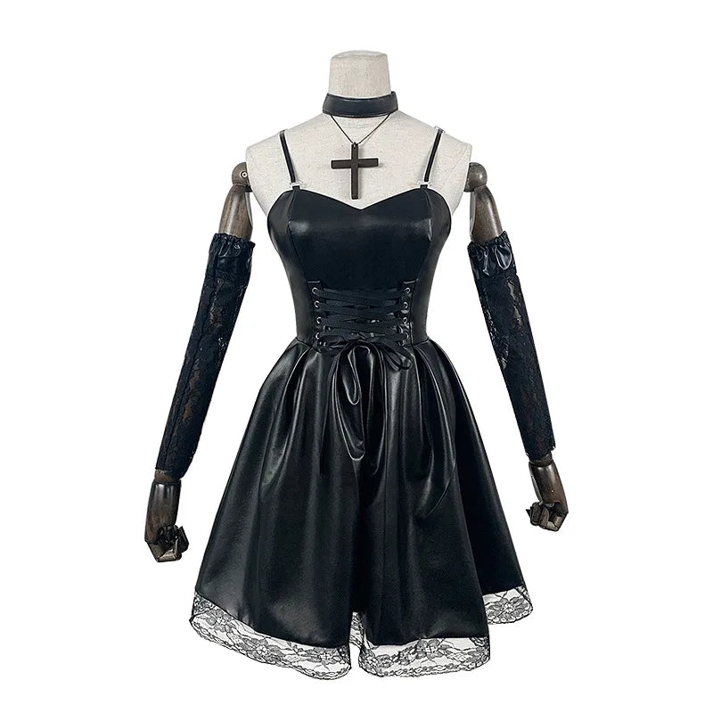 Misa Amane Dress with Lace Trim Gothic Costume