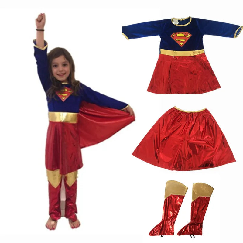 Superwoman & Supergirl Cosplay Dress Costume Set