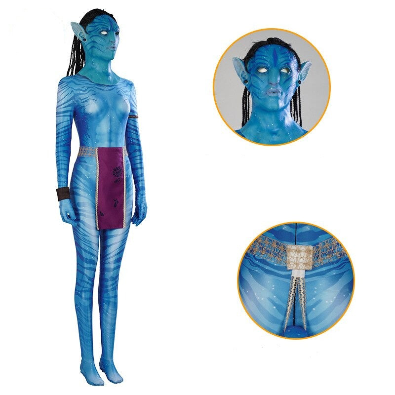 Movie Avatar Halloween Cosplay Costume for Adults and Kids