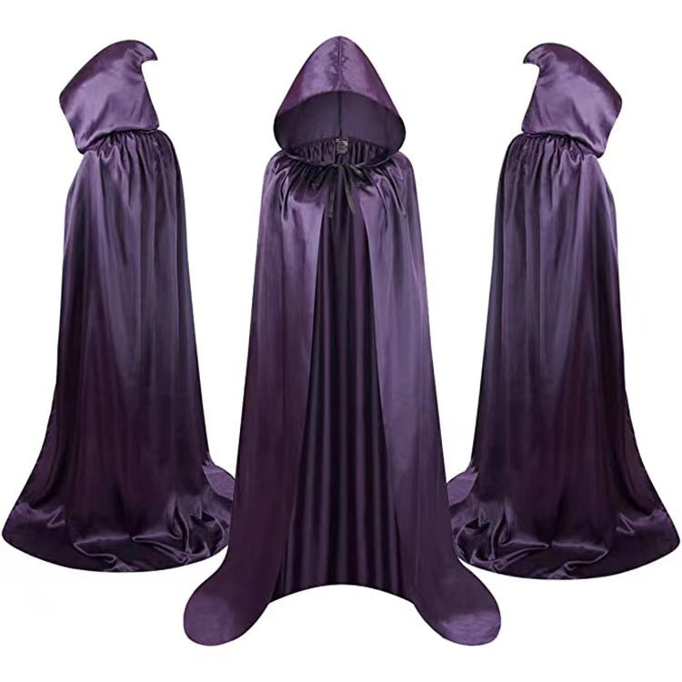 Hooded Satin Halloween Costume Cloak