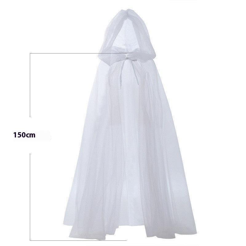 Hooded Mesh Ghost Cloak for Kids & Adults