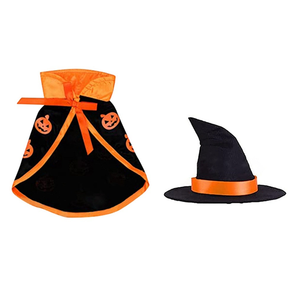Halloween Pet Cape and Hat Costume Set