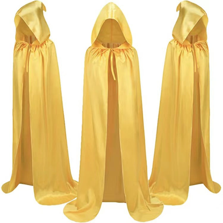 Hooded Satin Halloween Costume Cloak