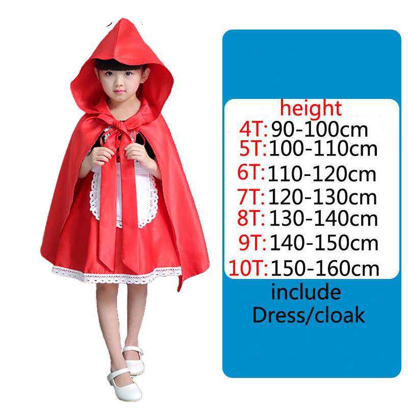Red Riding Hooded Costume For Kids