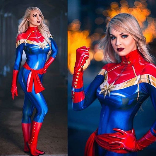 Halloween Carol Danvers Cosplay Girls Bodysuit for kids