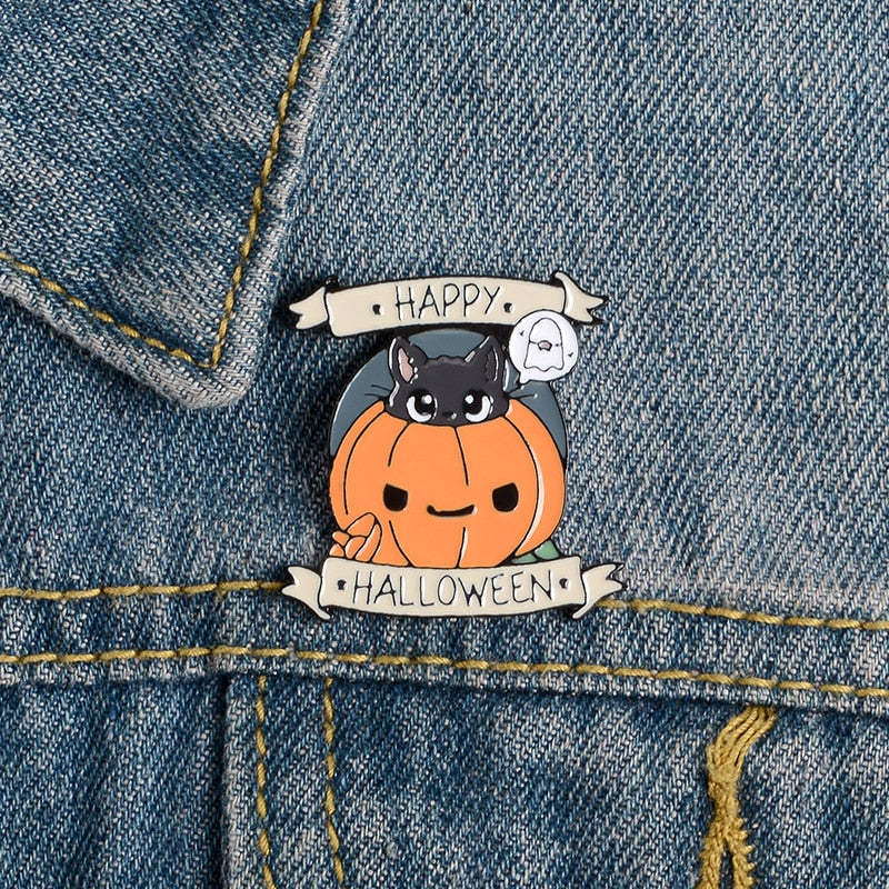 Happy Halloween Enamel Pin Trick