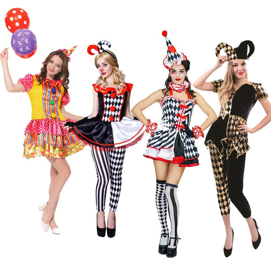 Clown Costume Women Halloween Fancy Dress