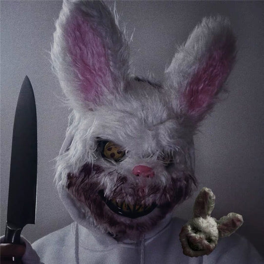 White Bunny Rabbit Halloween Mask for adults