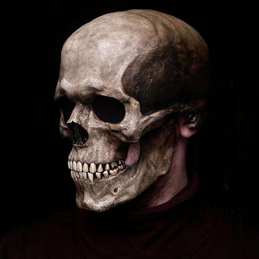 Halloween Movable Jaw Full Head Skull Mask