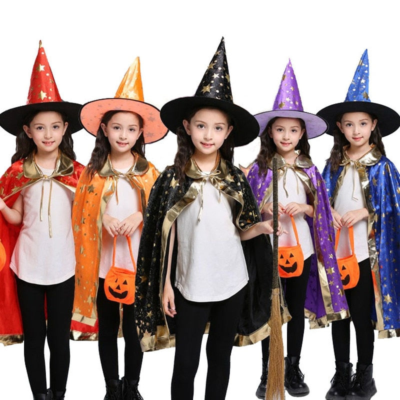 Halloween Magician Costume With Hat For Kids