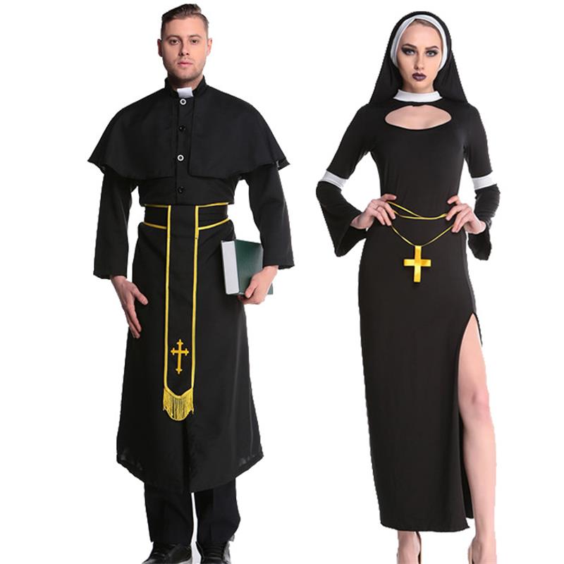 Adult Halloween Jesus Priest Cross Suit