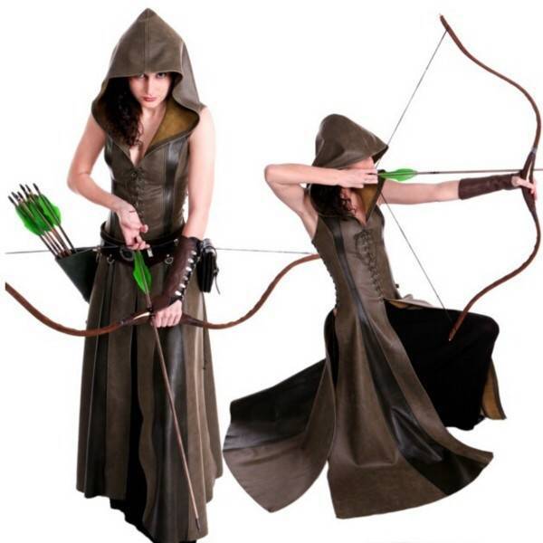 Women Cosplay Hooded Archer Costume