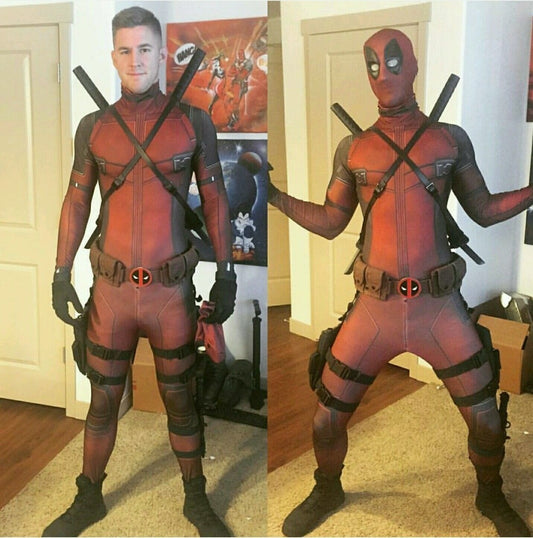 Halloween Lycra Superhero Cosplay Marvel Deadpool Custome for adults