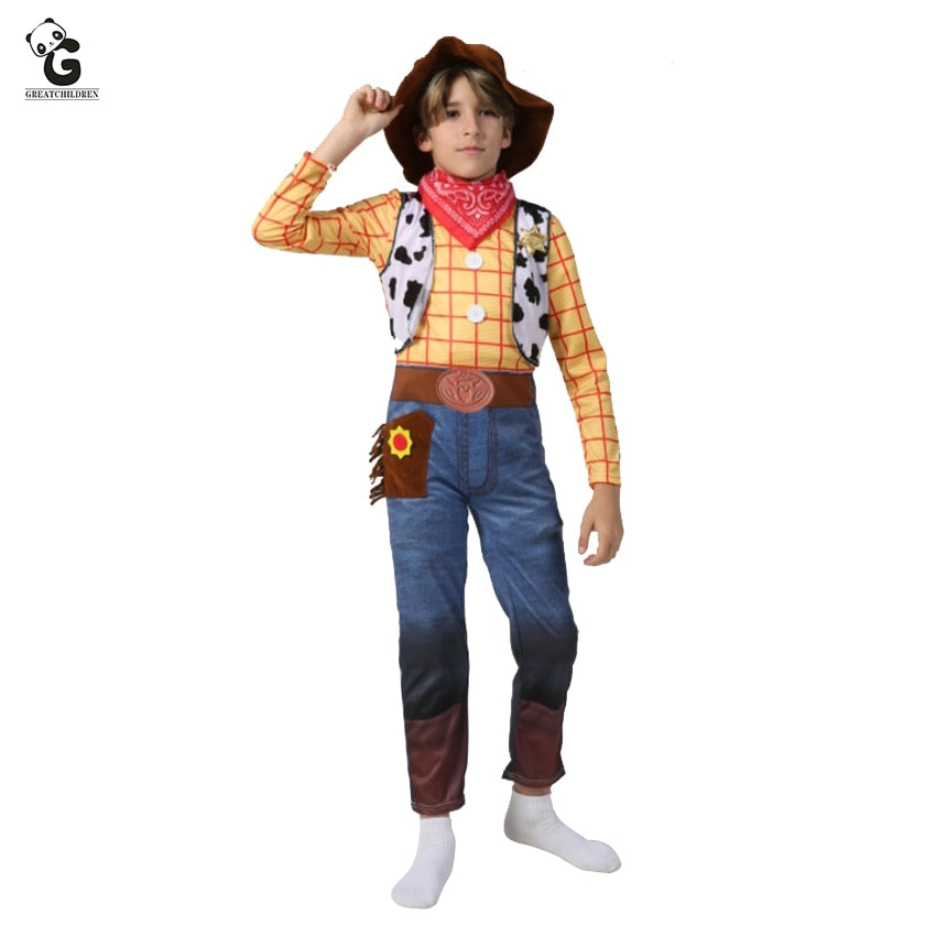 Halloween New Arrival Boys Woody Costumes for kids