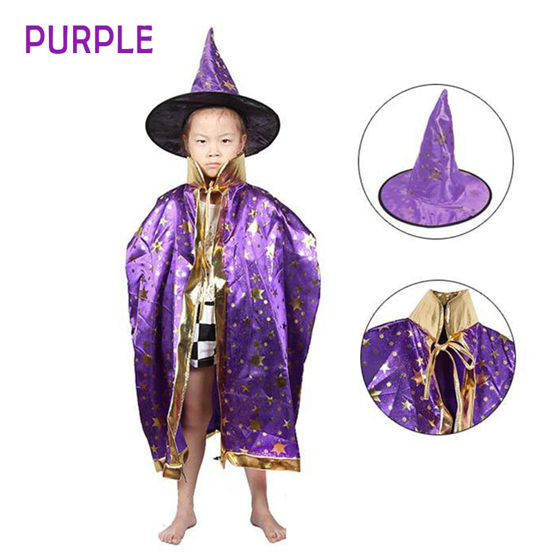 Halloween Magician Costume With Hat For Kids