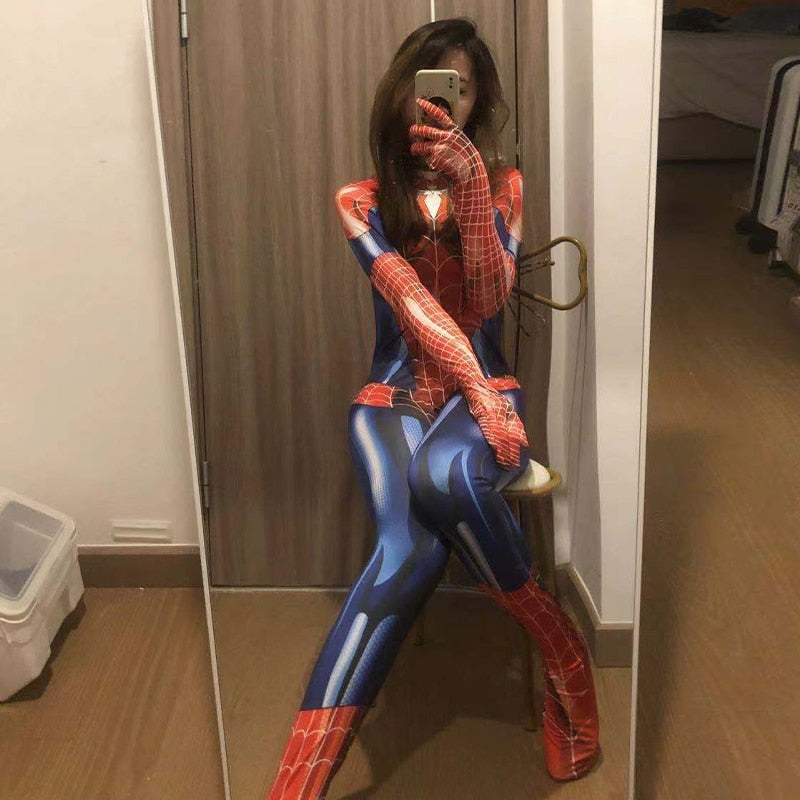 Woman Spiderman Cosplay Sexy Zentai Suit