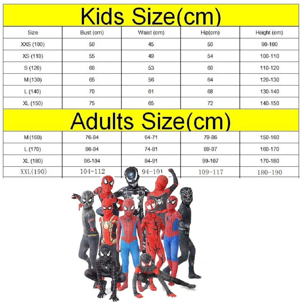 Spiderman Anime Cosplay Boys Suits