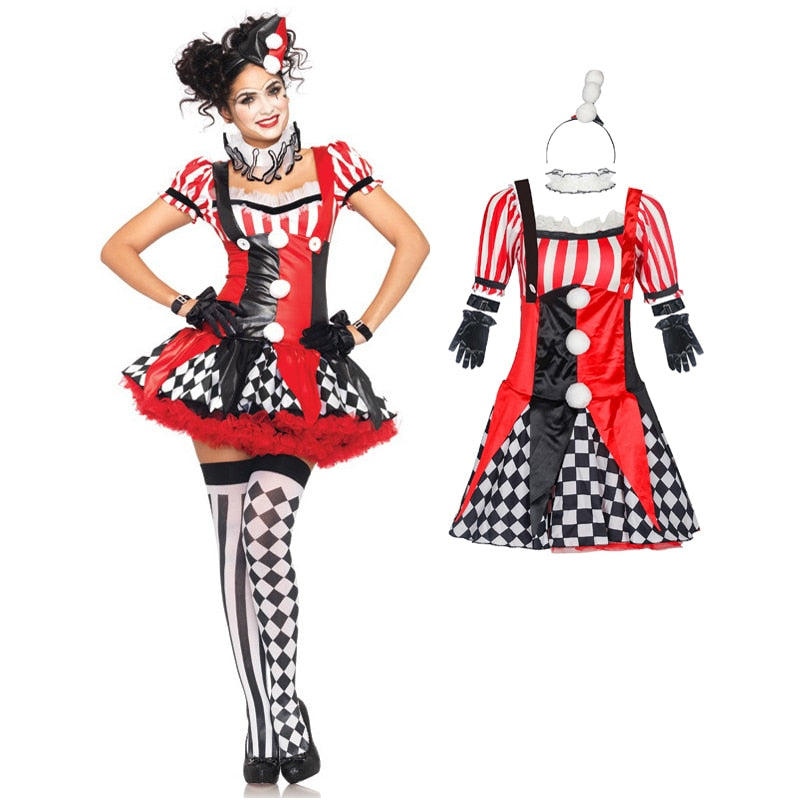 Halloween Cute Circus Girl Clown Costume for kids