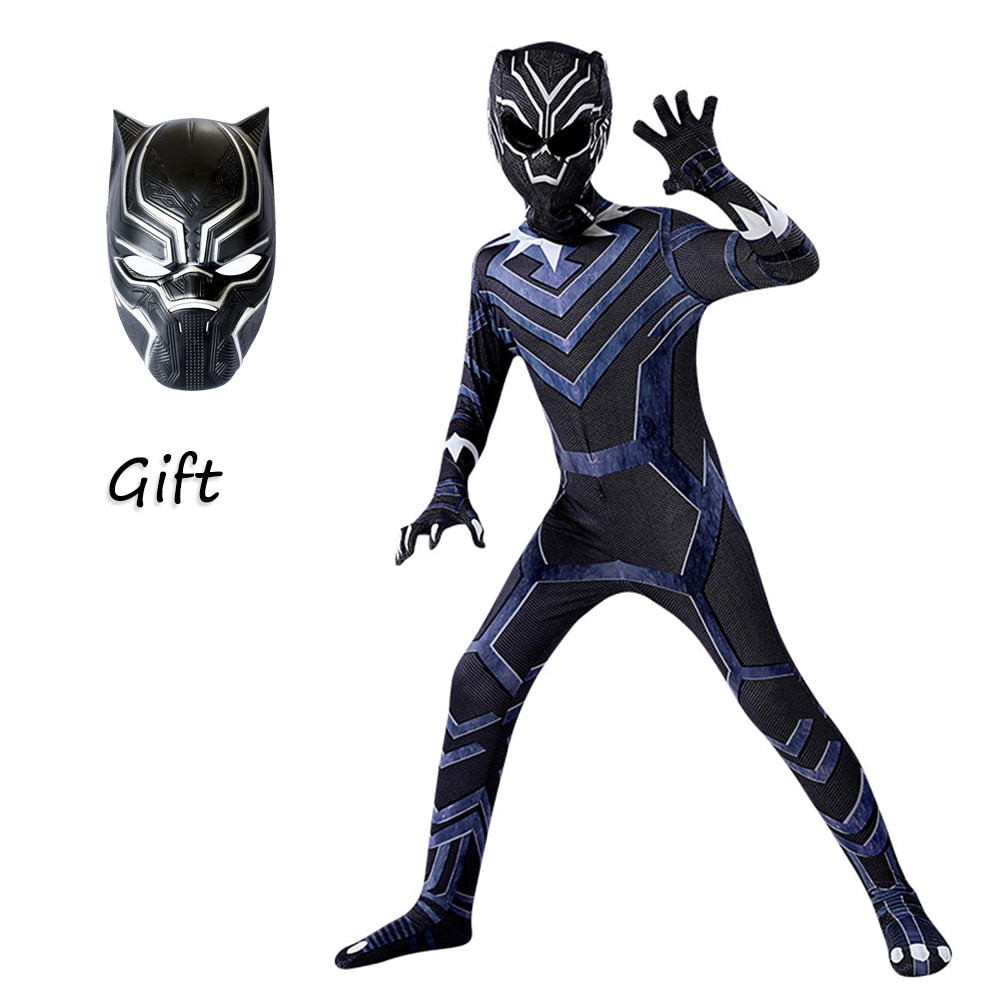 Black Panther Attacked Mask Adult Kids Jumpsuits