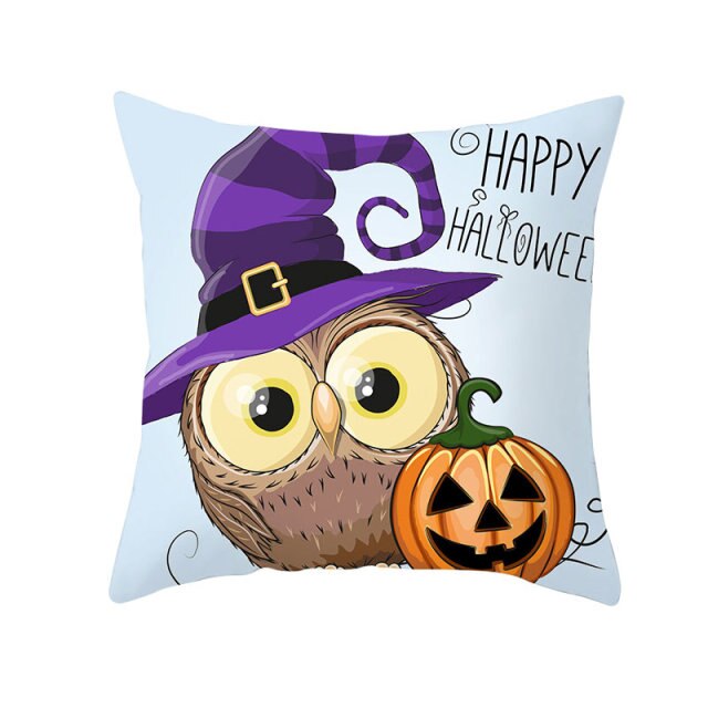 Halloween Pillow Case Halloween Pumpkin Owl Decorative