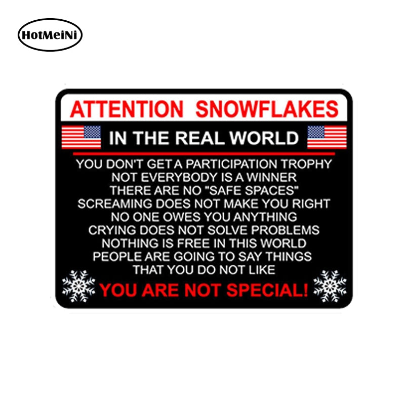 Halloween HotMeiNi Attention Snowflake Car Truck Bumper Sticker