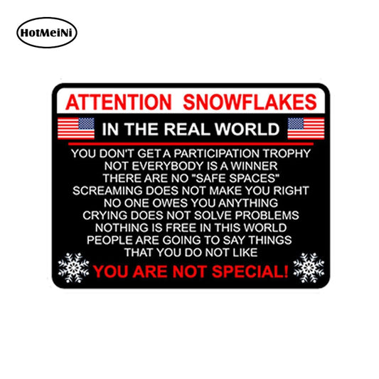 Halloween HotMeiNi Attention Snowflake Car Truck Bumper Sticker