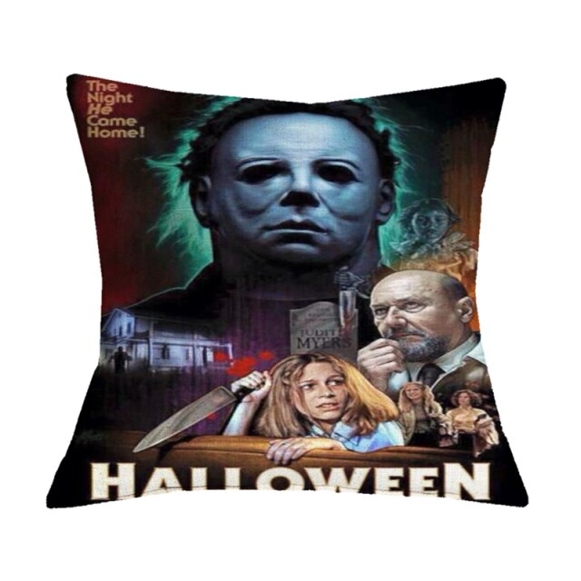 Scary Print Throw Pillow Cover