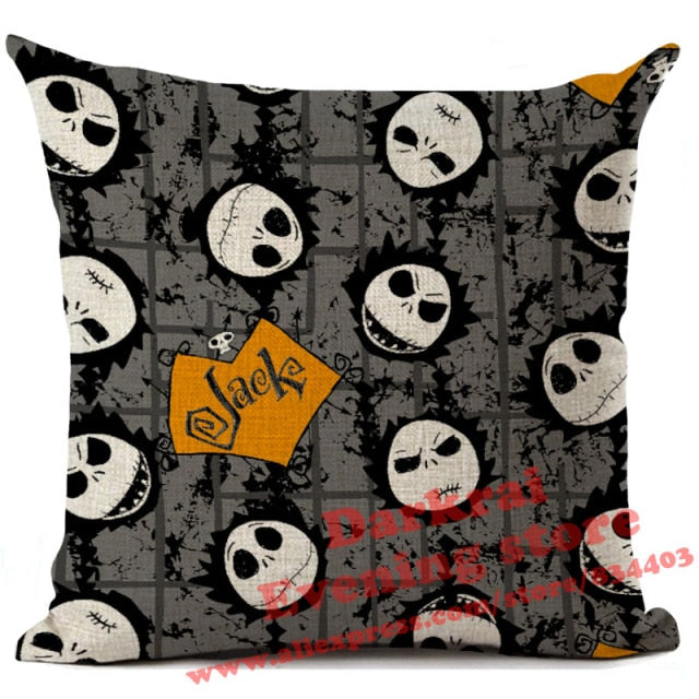 Nightmare Before Christmas Cartoon Skull Jack Printed Cushion