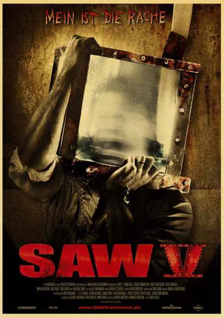 Vintage Saw Classic Horror Movie Poster