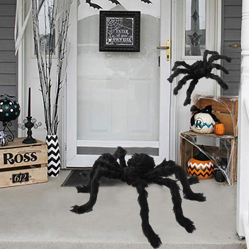 Horror Giant Black Plush Spider For Halloween