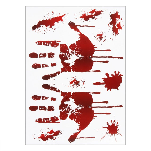Bloody Handprint Halloween Stickers