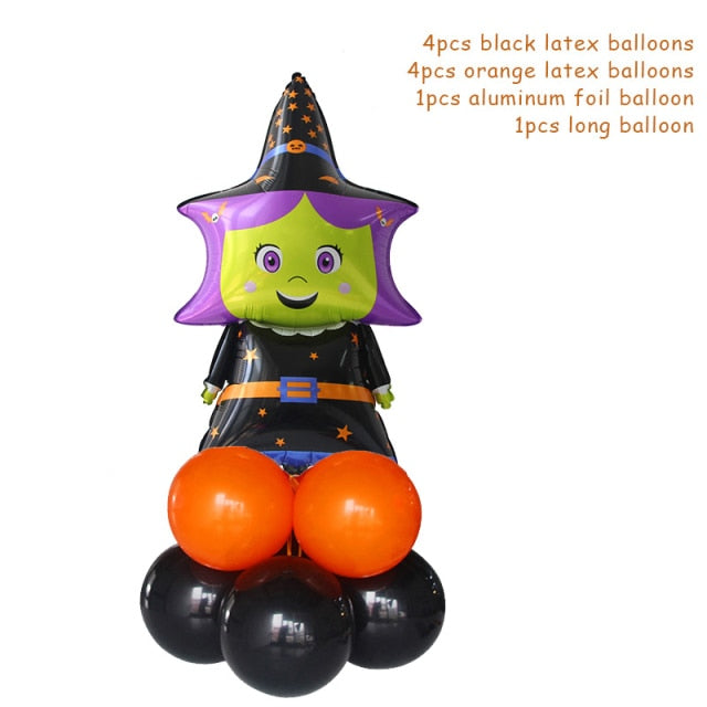Halloween Pumpkin Ghost Witch Bat Foil Balloons