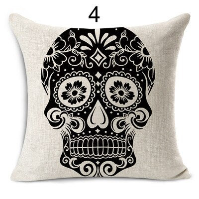 Mexican Style Cushion Covers Skull Pattern