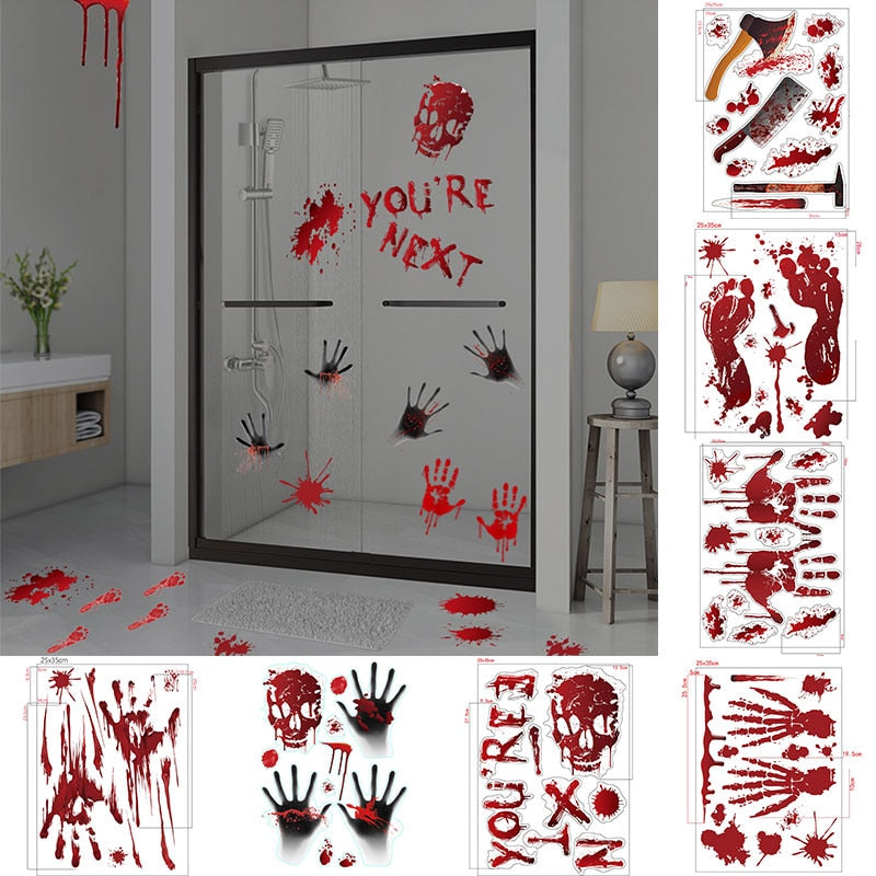 Halloween Bloody Handprint stickers